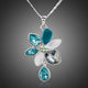 Raindrop and Daisy Crystal Pendant Necklace