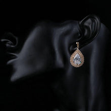 Load image into Gallery viewer, Raindrop Cubic Zirconia Drop Earrings - KHAISTA Fashion Jewellery
