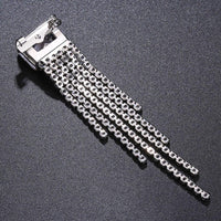 Side angle view of Khaista CZ tassel brooch