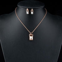 Side angle view of Khaista rectangle crystal set