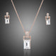 Rectangle Crystal Necklace and Earrings Set
