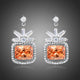 Rectangle Cut Champagne Crystal Drop Earrings