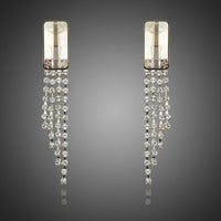 KHAISTA rectangle dangle drop earrings on white background