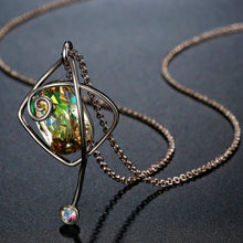 Load image into Gallery viewer, Rectangle Green Austrian Crystals Long Pendant Choker KPN0295 - KHAISTA Fashion Jewellery
