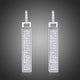Rectangle Paved Cubic Zirconia Dangle Earrings