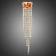 Champagne Zirconia Rectangle Tassel Brooch