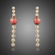 Red Crystal Oval Dangle Drop Earrings