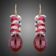 Load image into Gallery viewer, Red Crystal Vine Drop Earrings - KHAISTA Fashion Jewellery
