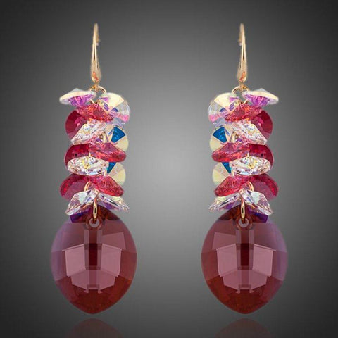 Red Crystal Vine Drop Earrings