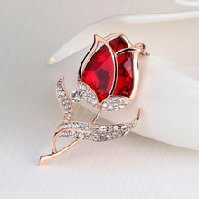 Load image into Gallery viewer, Red Flower Brooch - KHAISTA Fashion Jewellery
