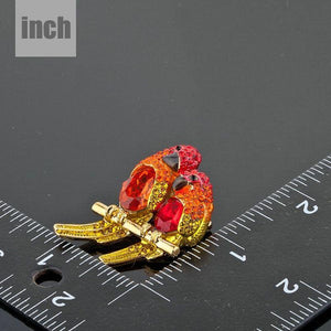 Red Lovebirds Pin Brooch - KHAISTA Fashion Jewellery