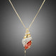 Red Paved Crystal Pendant Necklace