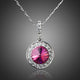 Red Round Crystal Pendant Necklace