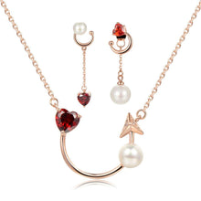 Load image into Gallery viewer, Red Zirconia Heart Jewelry Set -KFJS0278 - KHAISTA5
