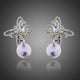 Rhinestone Butterfly Clip Earrings