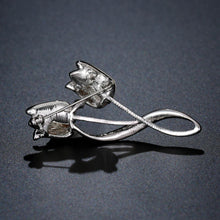 Load image into Gallery viewer, Rhinestone Champagne Austrian Crystal Double Lotus Brooch - KHAISTA Fashion Jewellery

