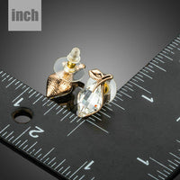 rhinestone crystal stud earrings detail view by KHAISTA