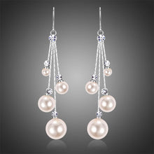 Load image into Gallery viewer, Rhinestone Pearl Drop Earrings -KPE0346 - KHAISTA Fashion Jewellery
