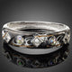 Rhodium Plated Black Artistic Cuff Bangle