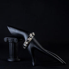 Load image into Gallery viewer, Rhodium Plated Black Artistic Cuff Bangle - KHAISTA Fashion Jewellery
