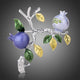 Oil Paint Pomegranate Tree Brooch Pin