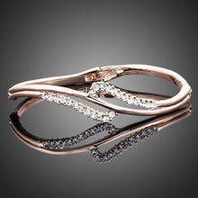 Load image into Gallery viewer, Rose Gold Austrian Crystal Bangle -KBQ0005 - KHAISTA Fashion Jewelry
