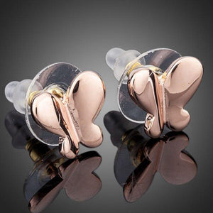 Rose Gold Butterfly Earrings -KPE0094 - KHAISTA Fashion Jewellery