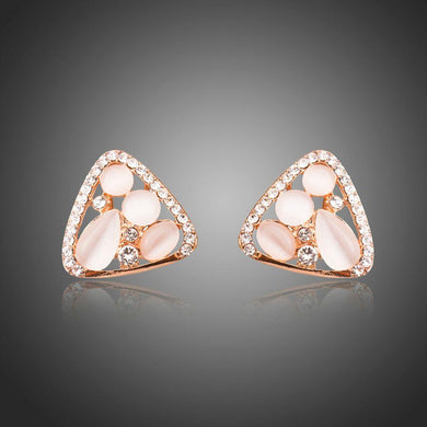 Rose Gold Clip Earrings -KPE0293 - KHAISTA Fashion Jewellery