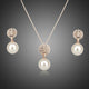 Rose Gold Austrian Crystal and Pearl Jewellery Set