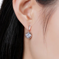 rose gold crystal drop earrings detail view by KHAISTA