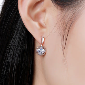 Rose Gold Color Drop Earrings -KPE0341 - KHAISTA Fashion Jewellery