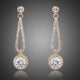 Rose Gold Cubic Zirconia Drop Earrings