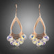 Rose Gold Crystal Dangle Earrings