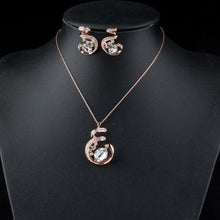 Load image into Gallery viewer, Rose Gold Stellux Austrian Necklace and Earrings Set - KHAISTA Fashion Jewellery
