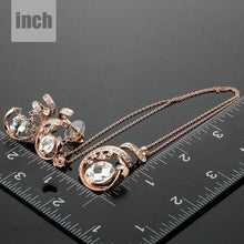 Load image into Gallery viewer, Rose Gold Stellux Austrian Necklace and Earrings Set - KHAISTA Fashion Jewellery
