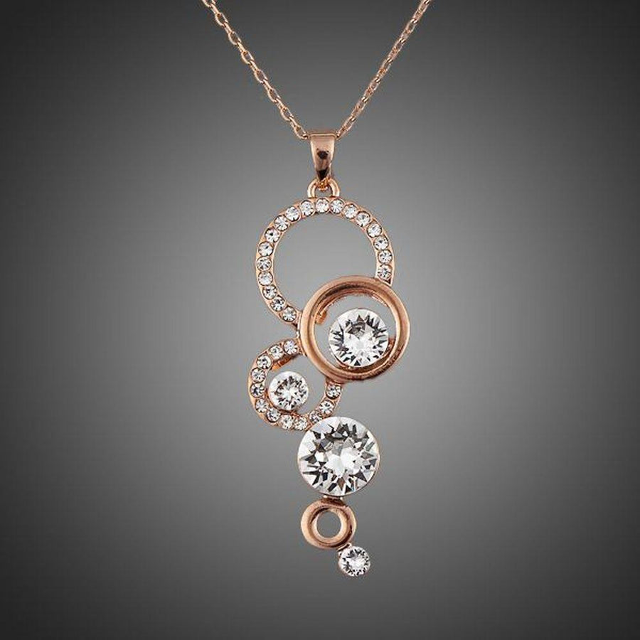 KHAISTA round 1 carat CZ pendant necklace on white background