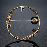 Star and earth design detail on Khaista blue CZ brooch