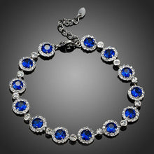Load image into Gallery viewer, Round Blue CZ Stone Bracelet - KHAISTA Fashion Jewellery
