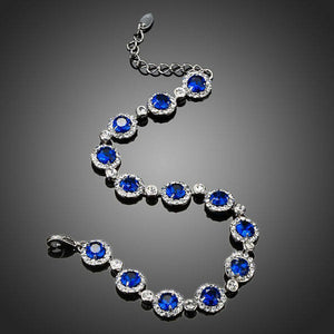 Round Blue CZ Stone Bracelet - KHAISTA Fashion Jewellery