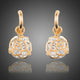 Round Cage Cubic Zirconia Dangle Drop Earrings