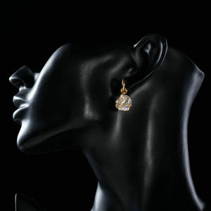 Round Cage Cubic Zirconia Dangle Drop Earrings - KHAISTA Fashion Jewellery