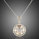 Round Circle Crystal Pendant Necklace