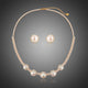 Luxury Clear CZ and Pearl Floral Wedding Jewellery Set