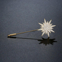 Plant design detail on Khaista clear CZ brooch