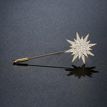 Load image into Gallery viewer, Round Clear Cubic Zirconia Plant Brooch Pin - KHAISTA Fashion Jewellery
