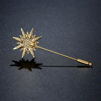 Side angle view of Khaista botanical plant brooch