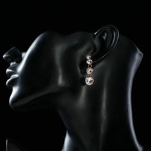 Load image into Gallery viewer, Round Crystal Chain Drop Earrings - KHAISTA Fashion Jewellery
