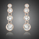 Round Crystal Chain Drop Earrings
