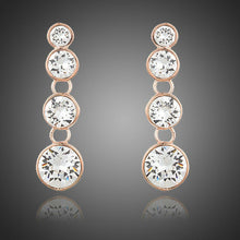 Load image into Gallery viewer, Round Crystal Chain Drop Earrings - KHAISTA Fashion Jewellery
