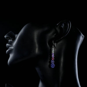 Round Crystal Drop Earrings - KHAISTA Fashion Jewellery